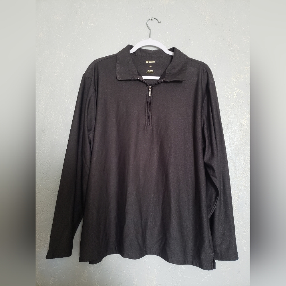 HAGGAR Clothing Quarter Zip Long Sleeves Shirt Size L